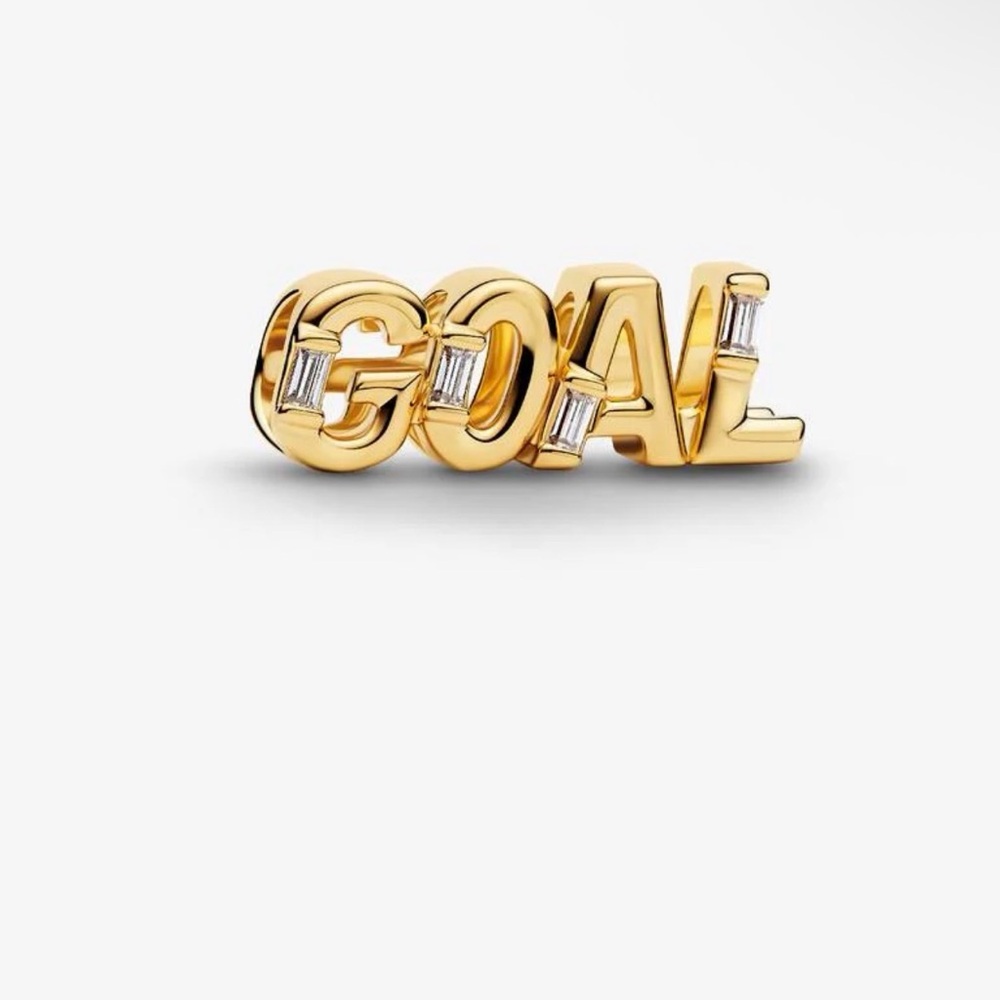 Authentic Pandora Goal Script Charm.